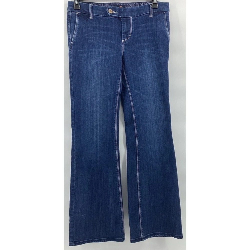 Seven for All Mankind Jeans Womens 8 Wide Leg Flare Trouser Dark Wash Denim Y2K